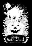 Chat sur citrouille pour Halloween